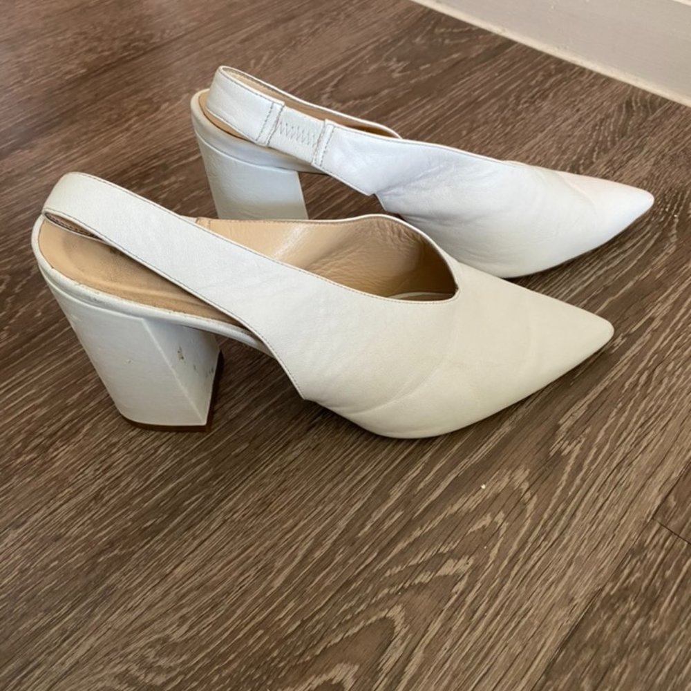 White Sling-Back Heels